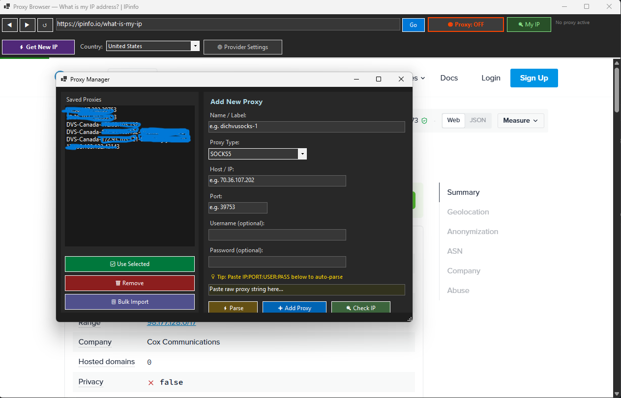 ElevoraX Proxy — Built-in Proxy Browser with Proxy Manager